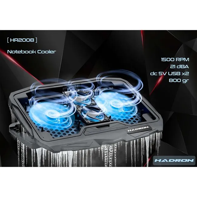 HADRON HR2008 NOTEBOOK SOĞUTUCU LEDLİ 4 FANLI 
