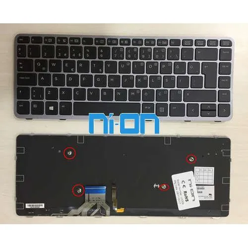 Hp EliteBook Folio 1040 G1, 1040 G2 Notebook Klavye (Siyah TR AYDINLATMALI)