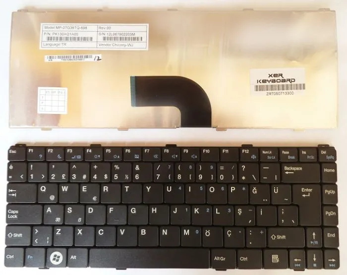 Grundig GNB1440, GNB1445, GNB1455, Klavye Türkçe SN5071D, mp-07g36tq-698 Compal PBL10