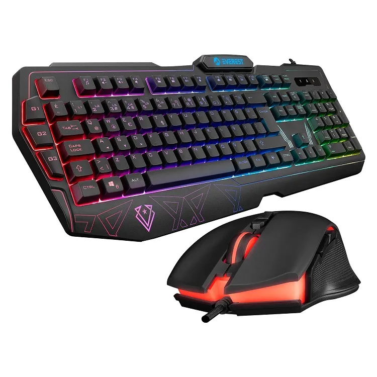 Everest KM-6168 RGB Kablolu Oyuncu Klavye Mouse Seti