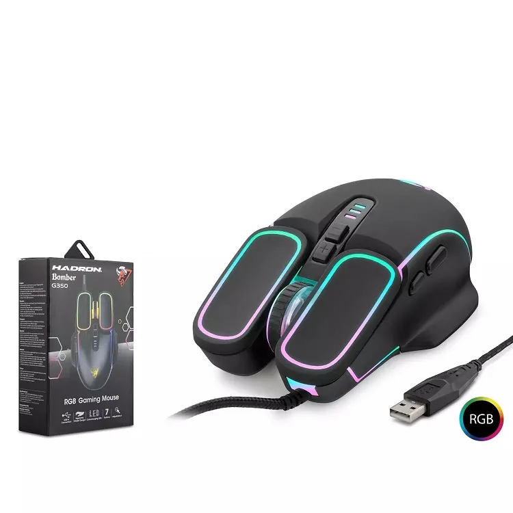 HADRON Bomber G350 Kablolu Oyuncu Mose 6400 DPI RGB