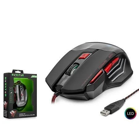 NOVATOR HDG30 KABLOLU OYUNCU MOUSE USB LEDLİ 3200 DPI