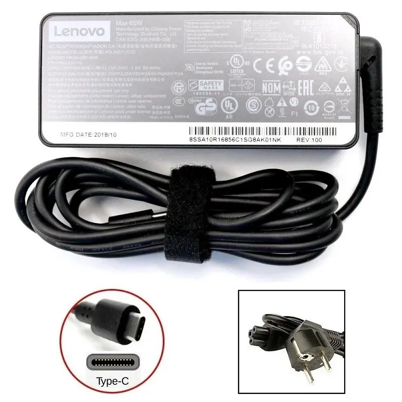 Orjinal Lenovo 20v 3.25a 65W Usb Type-C ADLX65YCC2A ADLX65YLC2A ADLX65YCC3A ADLX65YAC2A ADLX65CDGK2A Adaptör Şarj Aleti Cihazı