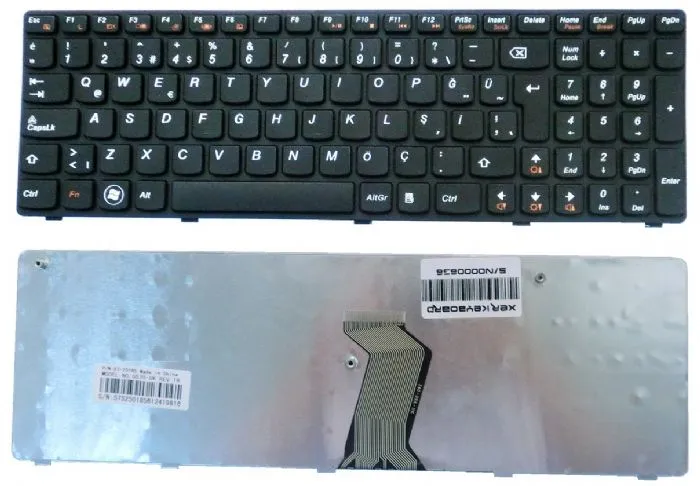 Lenovo G570, Lenovo G575 Klavye Türkçe Siyah Çerçeveli 25206783 V-117020Ck2