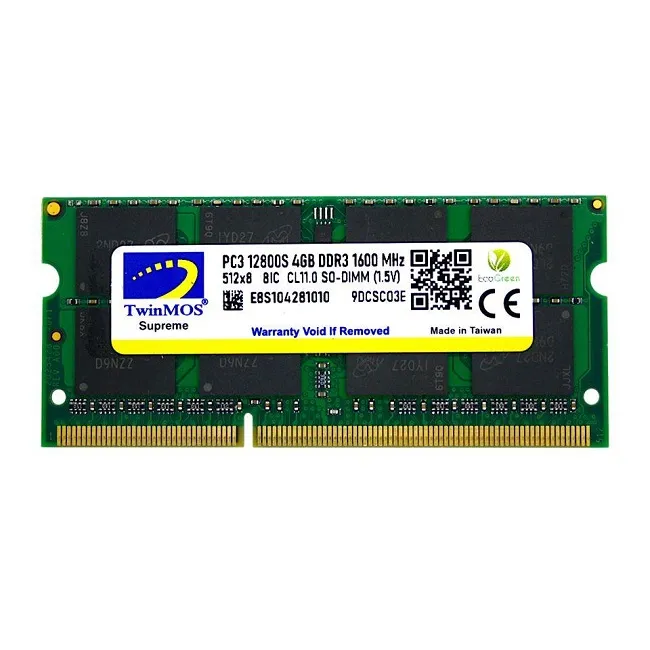 TwinMOS 8GB 1600MHz DDR3 SO-DIMM Ram 1.35V Low Voltage (MDD3L8GB1600N)