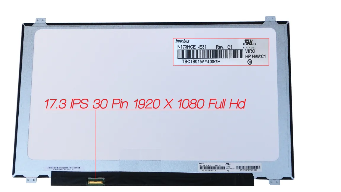 Chimei N173HCE-E31, LTN173HL01, LP173WF4 SP, B173HAN01.0 17.3 IPS 30 Pin Full Hd Led Lcd Panel 1920 X 1080