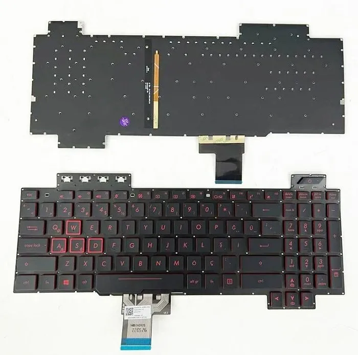 Asus Tuf Gaming Fx504, FX504GD, FX504GE, FX504GM FX80 FX80G Fx504Gm 90Nr00J1-R31Tu1 Notebook Klavye Işıklı