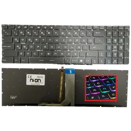Msi GL65 Leopard 10SCXR-032XTR Notebook Klavye (Siyah TR Rgb Aydınlatmalı)