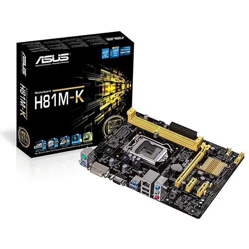 ASUS H81M-K VGA DVI DDR3 1600Mhz PS/2 KB MS GBİTLAN 1150P