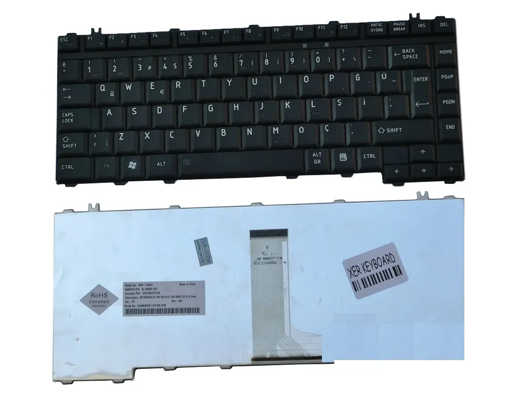 Toshiba A200, Toshiba A205, Toshiba A210, Toshiba A300, Toshiba L300, Toshiba M300, Toshiba M507, Toshiba L450, Toshiba L455 Klavye Türkçe Siyah