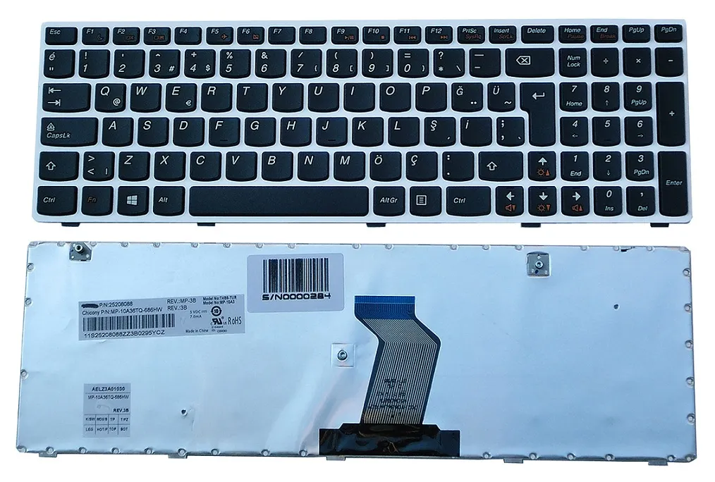 Lenovo G580 Lenovo Z585 Lenovo V580 Lenovo Z580 Lenovo N580 Klavye Türkçe Beyaz MP-10A36TQ-686H T4B8-TUR