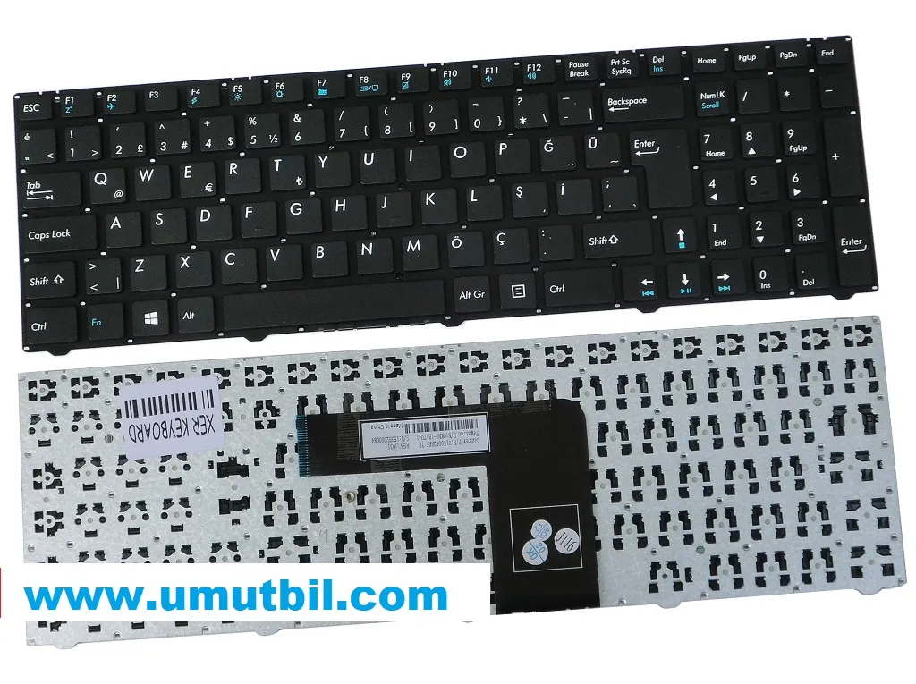Casper PG-D15, Casper D15, Casper D15D, Casper C5U Casper C300, Casper C500 Klavye Türkçe V150062BK1, V150062DK1