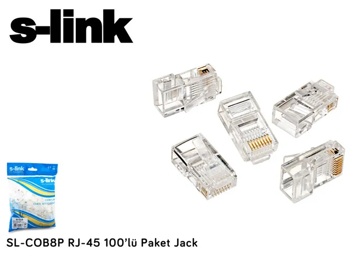 S-link SL-COB8P Utp Rj45 Cat5 Konnektör 100 Adet Paket