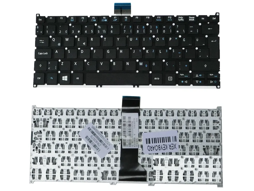 Acer V5-122, Acer V5-122P, Acer MS2377, Acer E3-112 Klavye Türkçe ZHJ AEZHJA00020 NSK-R7CSQ 9Z.N9RSQ.C0T