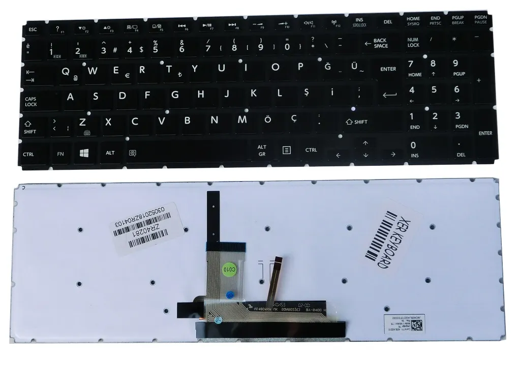 Toshiba L50-B, Toshiba C55D-C-120 Klavye Türkçe (IŞIKLI) MP 13R76TQJ920 AEBLIA02010