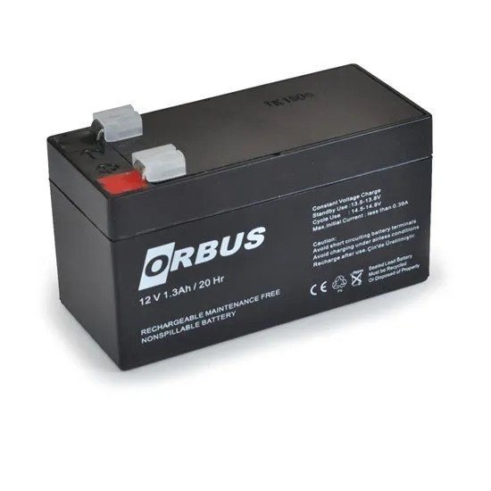 Orbus 12V 1.3A/H Bakımsız Tip Kuru Akü Siren Aküsü
