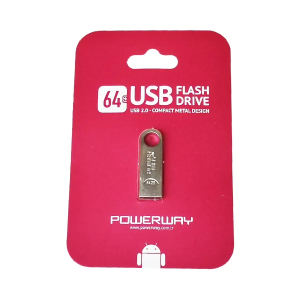 Powerway 64GB Compact Metal Design USB 2.0 Flash Disk