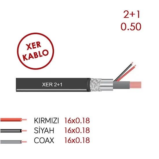 XER 2+1 2X0.50 Cca Cctv Kablo 100 Metre