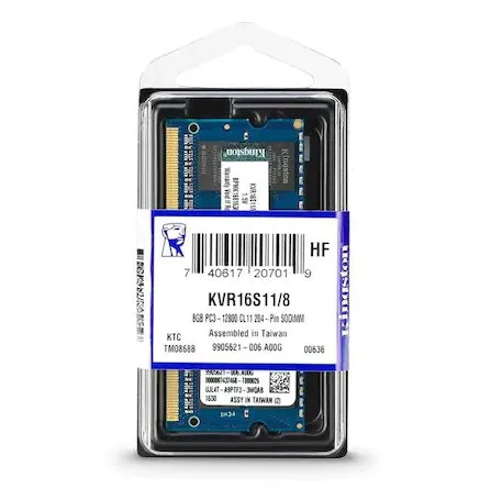 KINGSTON 8GB DDR3 1600MHz CL11 Notebook Ram KVR16S11/8