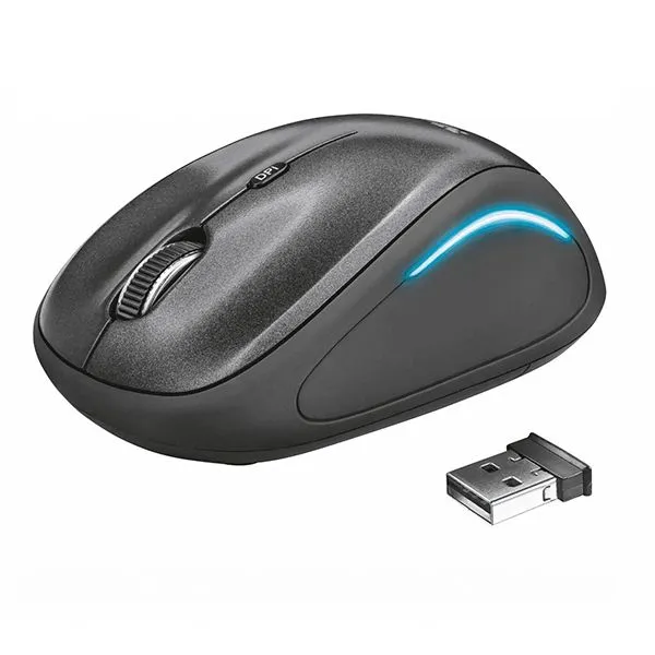 Trust 22333 YVI FX 1600DPI Kablosuz Işıklı Siyah Mouse