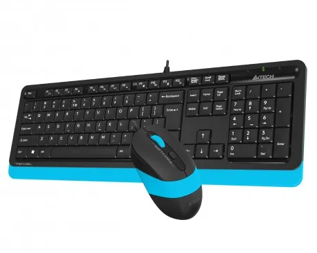 A4 Tech F1010 Q Usb Mavi TR Multimedya Klavye + Optik Mouse