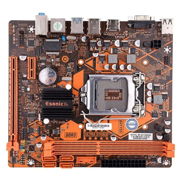 Esonic H61 İntel 1333 Mhz DDR3 HDMI/VGA 1155P Matx Anakart H61FHL