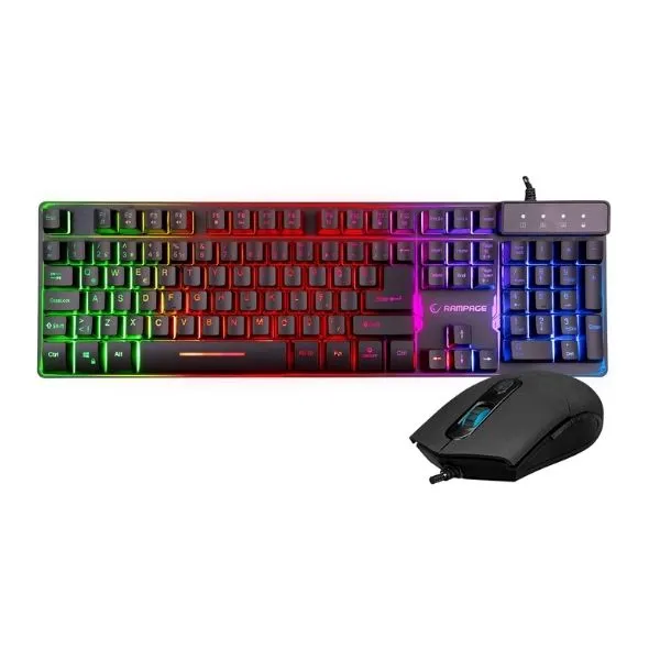Rampage KM-RX9 CYPHER Siyah Usb Gökkuşağı Q Oyuncu Klavye + Mouse Set