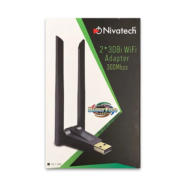 Nivatech W136 300 Mbps 802.11n 2x3DBI Usb Wifi Adaptör