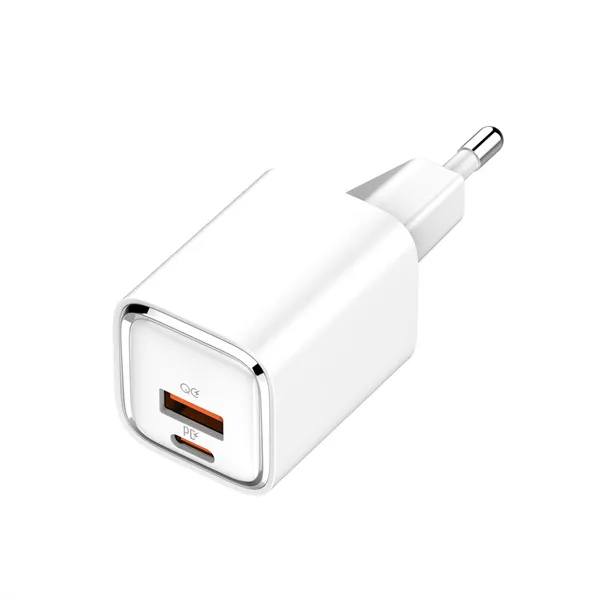 Solobu A2317C 30W USB-A/Type-C PD/QC Turbo / Hızlı Şarj Aleti Iphone/Samsung/Oppo/Xiaomi Beyaz